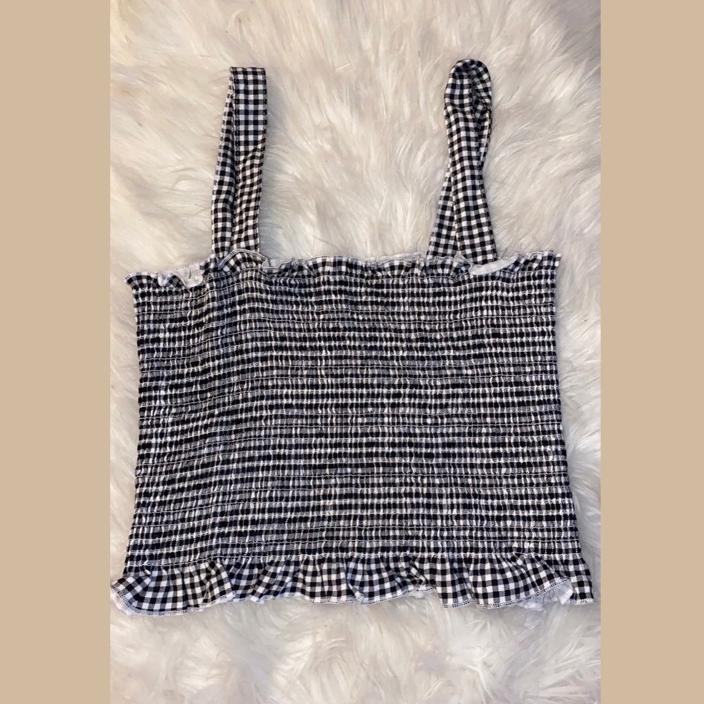 Me to We Black and White Crop Tank Top